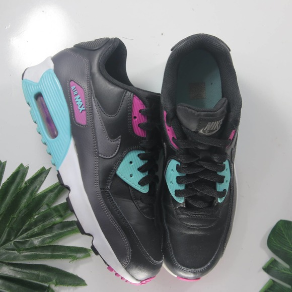 Nike Shoes - Nike Air MAx 90 Black BLue Women's Sneakers 003117 sz 6.5youth/8womens